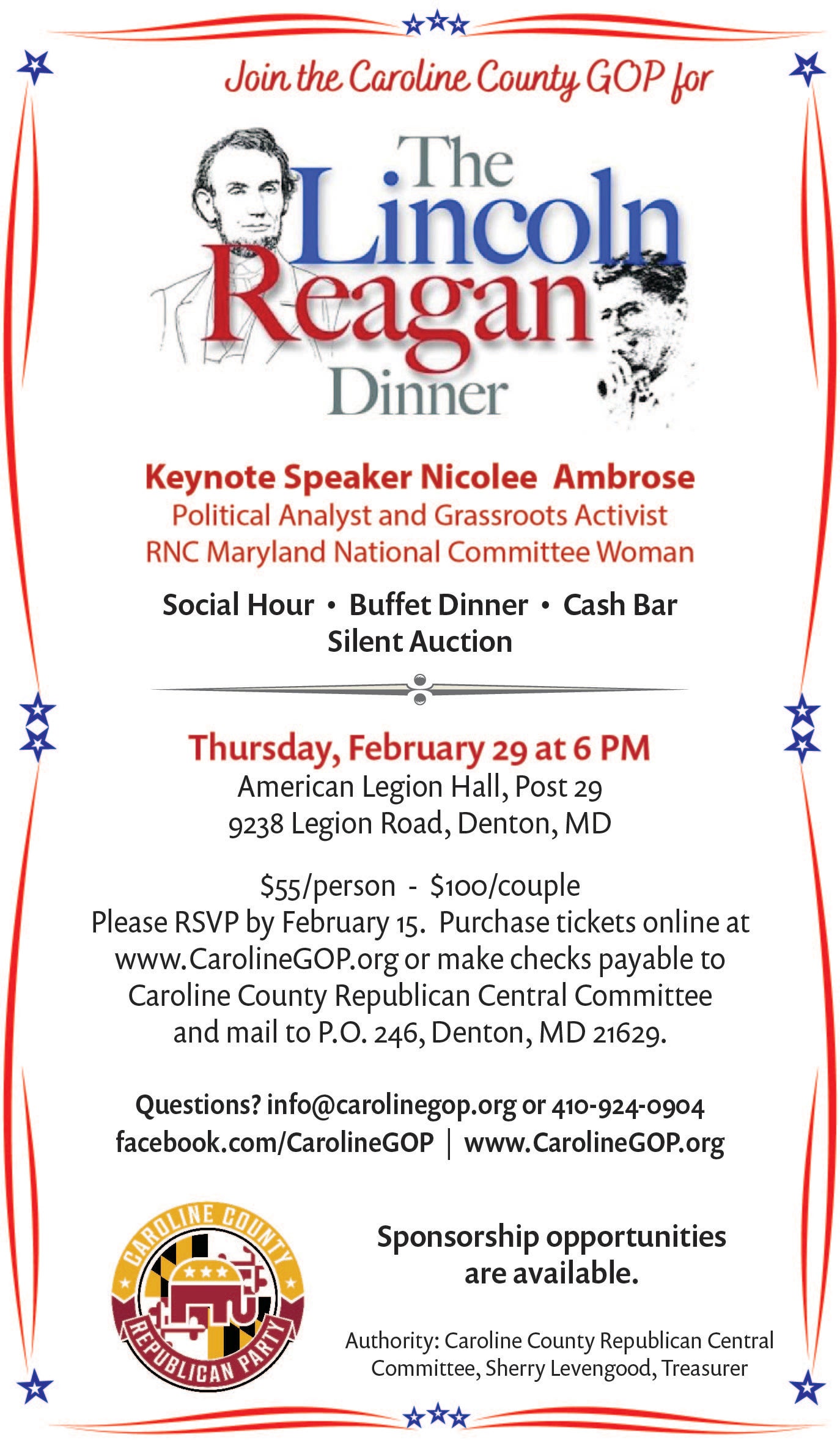 Lincoln Reagan Dinner 2024 Event Tickets Caroline County Republican